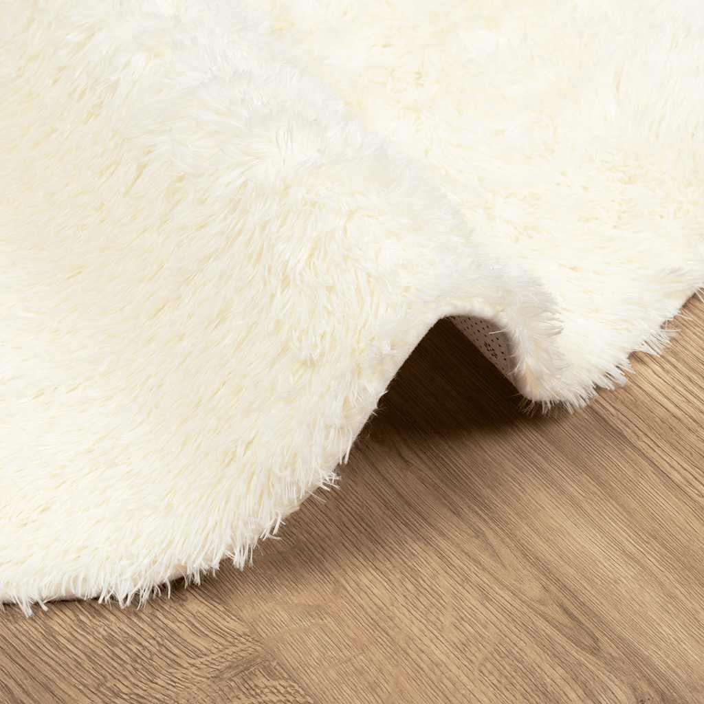 Hoogpolig vloerkleed NAVARRA 240x240 cm polyester crèmekleurig is nu te koop bij PeponiXL, paradijselijk wonen!
