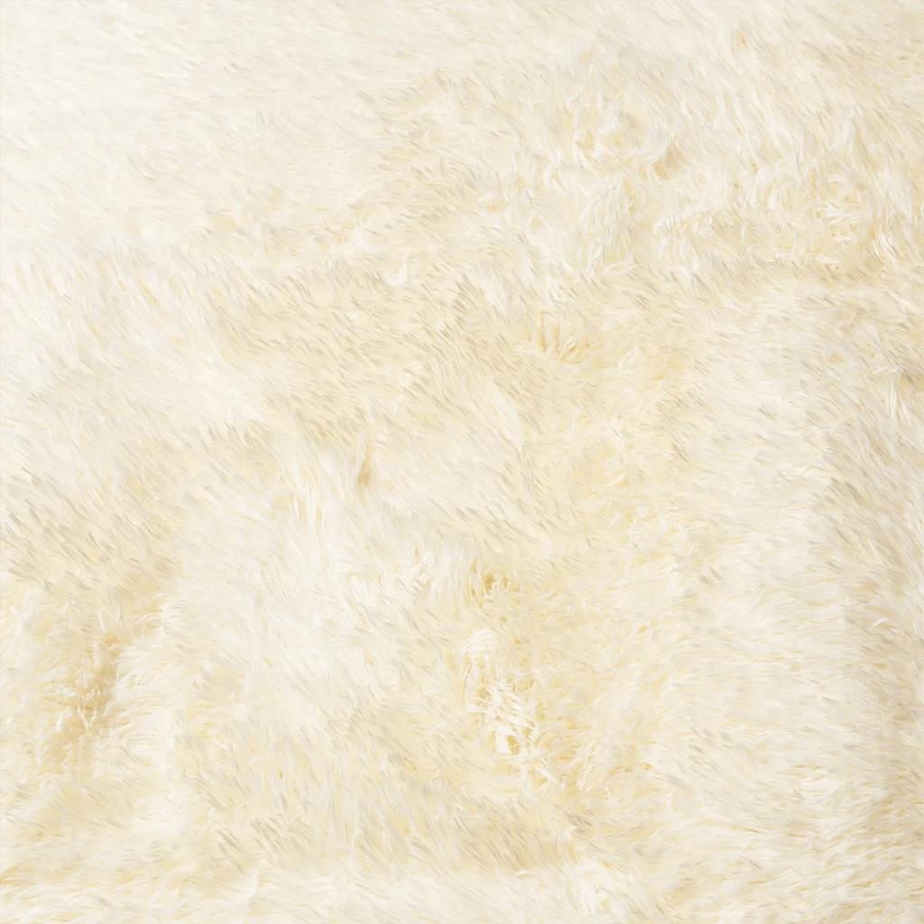 Hoogpolig vloerkleed NAVARRA 240x240 cm polyester crèmekleurig is nu te koop bij PeponiXL, paradijselijk wonen!