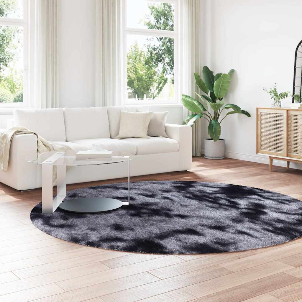 Hoogpolig vloerkleed NAVARRA 240x240 cm polyester donkergrijs is nu te koop bij PeponiXL, paradijselijk wonen!
