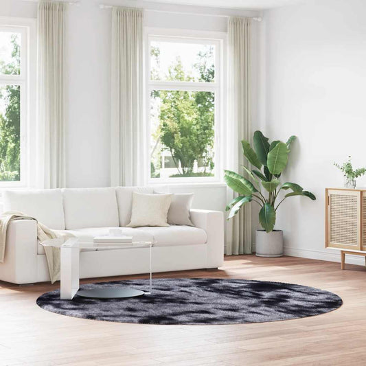 Hoogpolig vloerkleed NAVARRA 240x240 cm polyester donkergrijs is nu te koop bij PeponiXL, paradijselijk wonen!