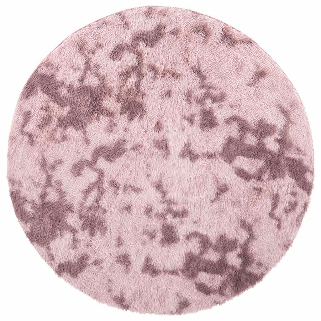 Hoogpolig vloerkleed NAVARRA 240x240 cm polyester stoffig roze is nu te koop bij PeponiXL, paradijselijk wonen!