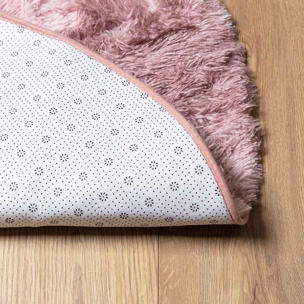 Hoogpolig vloerkleed NAVARRA 240x240 cm polyester stoffig roze is nu te koop bij PeponiXL, paradijselijk wonen!
