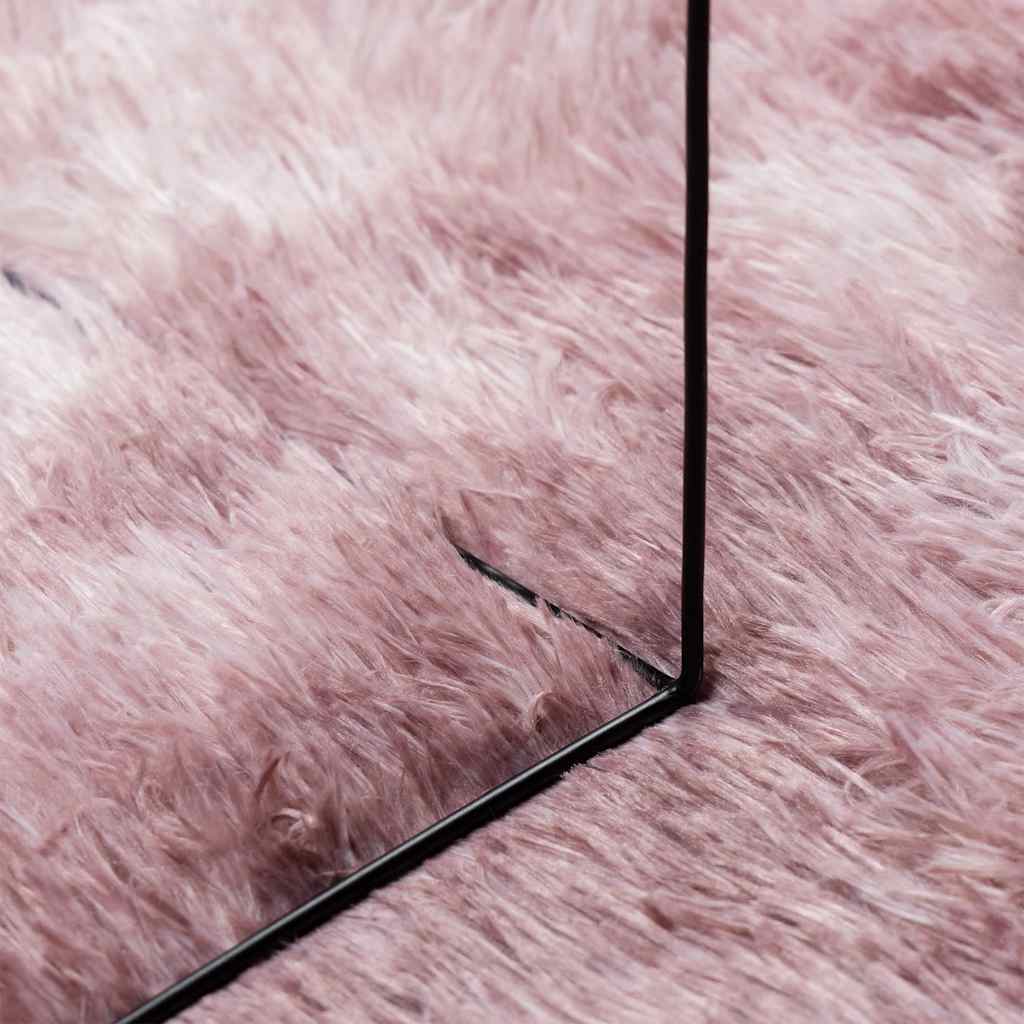 Hoogpolig vloerkleed NAVARRA 240x240 cm polyester stoffig roze is nu te koop bij PeponiXL, paradijselijk wonen!