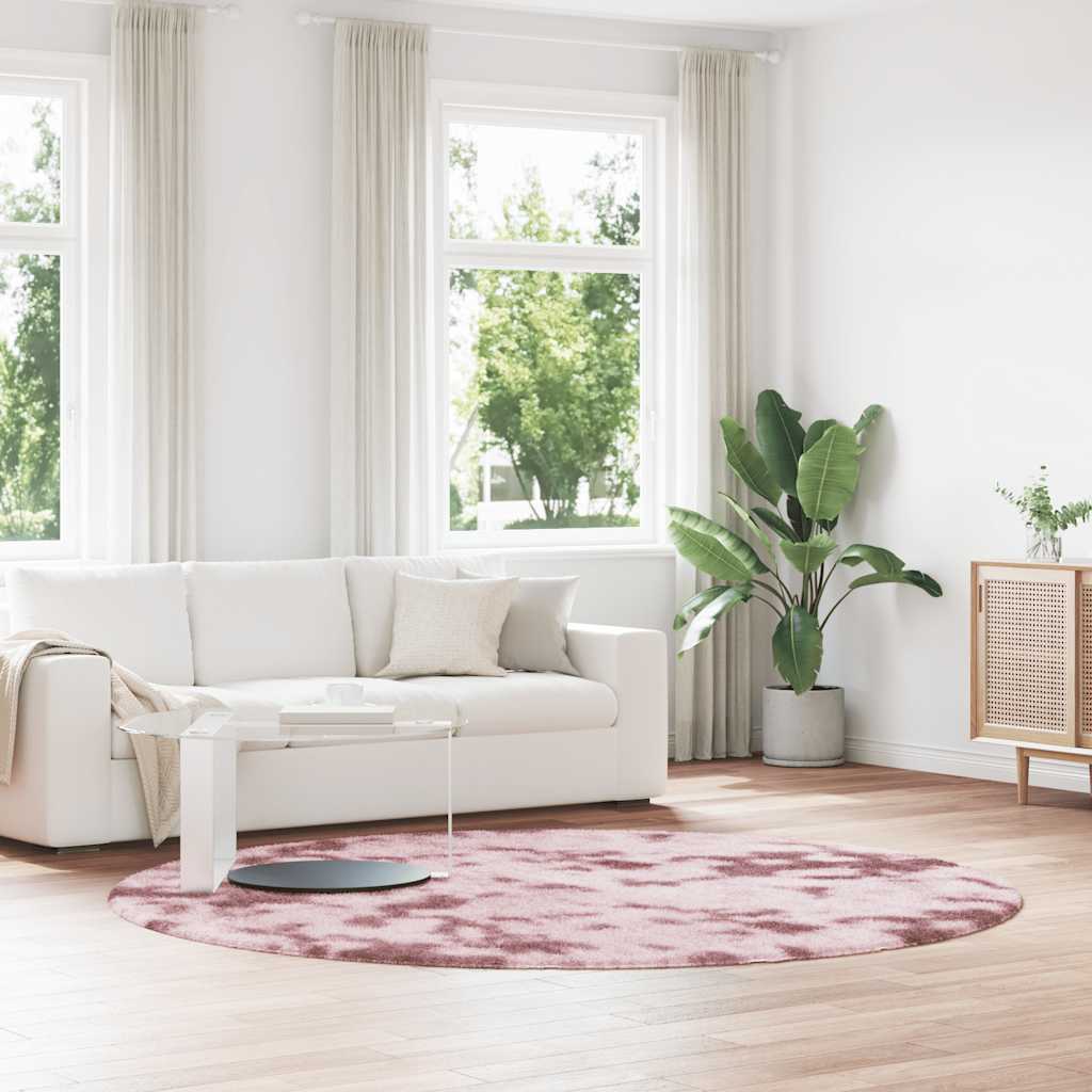 Hoogpolig vloerkleed NAVARRA 240x240 cm polyester stoffig roze is nu te koop bij PeponiXL, paradijselijk wonen!