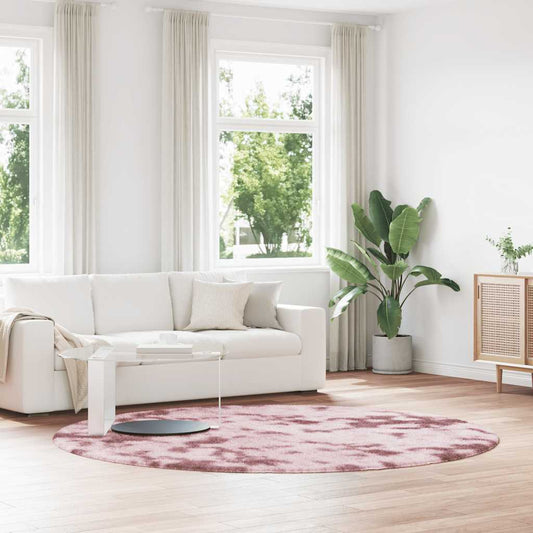 Hoogpolig vloerkleed NAVARRA 240x240 cm polyester stoffig roze is nu te koop bij PeponiXL, paradijselijk wonen!