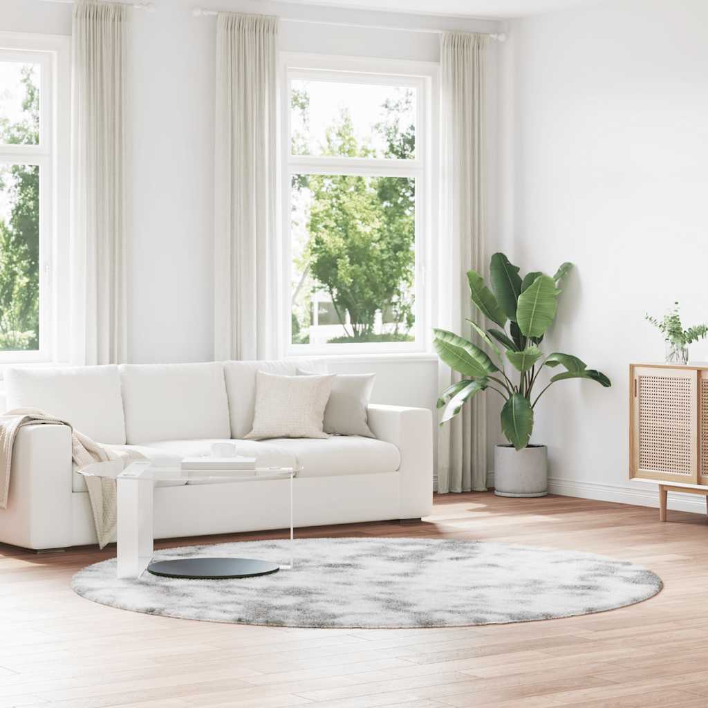 Hoogpolig vloerkleed NAVARRA 240x240 cm polyester lichtgrijs is nu te koop bij PeponiXL, paradijselijk wonen!