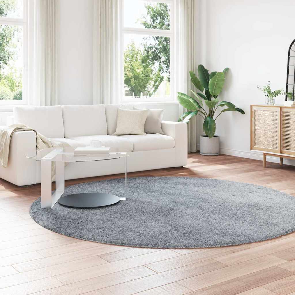 Hoogpolig vloerkleed NAVARRA 240x240 cm polyester zilvergrijs is nu te koop bij PeponiXL, paradijselijk wonen!