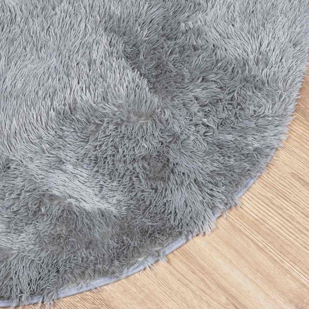 Hoogpolig vloerkleed NAVARRA 240x240 cm polyester zilvergrijs is nu te koop bij PeponiXL, paradijselijk wonen!