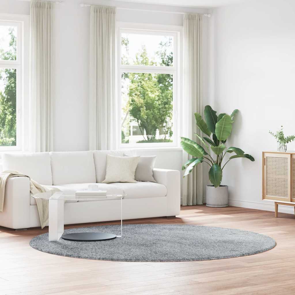 Hoogpolig vloerkleed NAVARRA 240x240 cm polyester zilvergrijs is nu te koop bij PeponiXL, paradijselijk wonen!