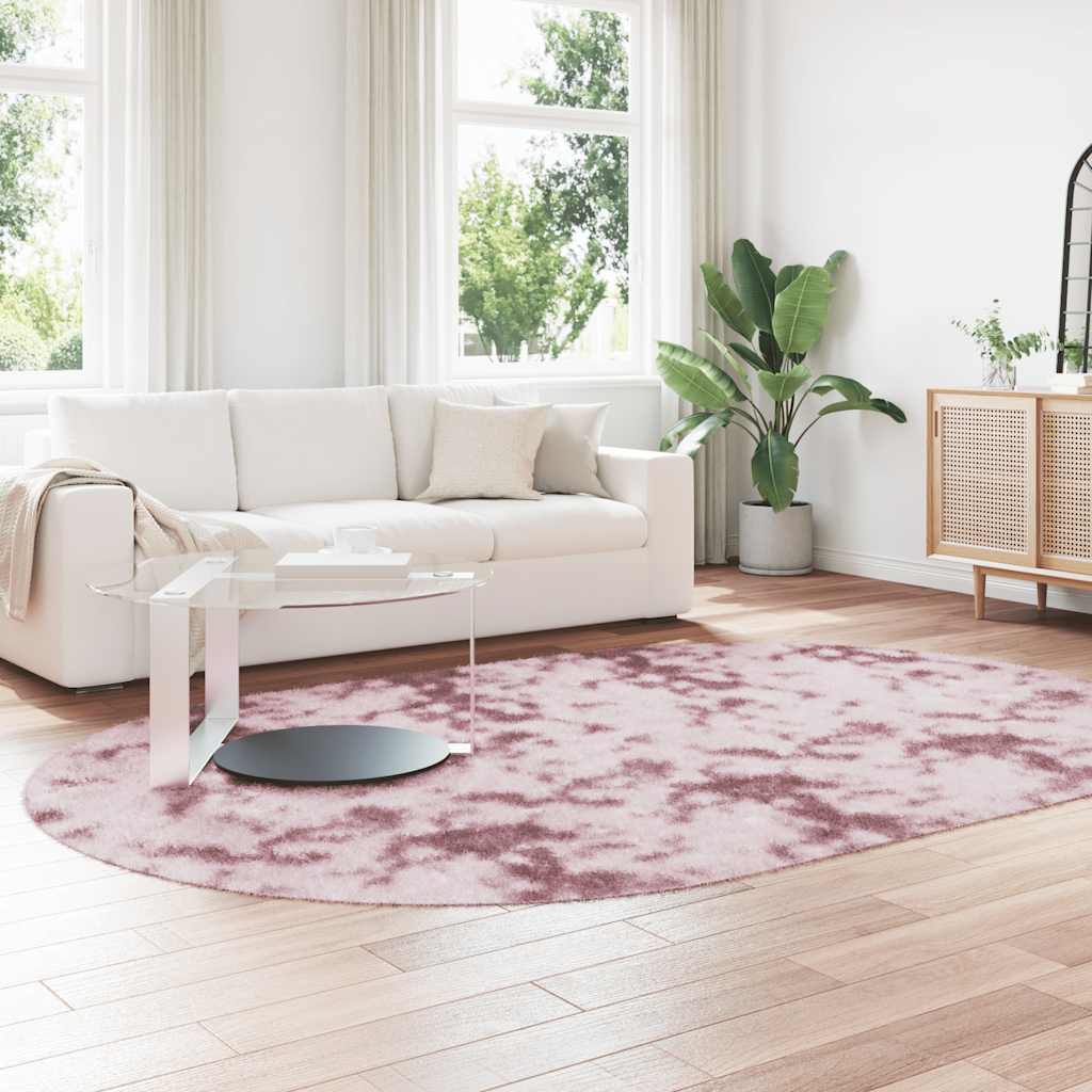 Hoogpolig vloerkleed NAVARRA 300x200 cm polyester stoffig roze is nu te koop bij PeponiXL, paradijselijk wonen!