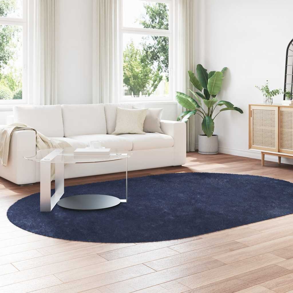 Hoogpolig vloerkleed NAVARRA 300x200 cm polyester marineblauw is nu te koop bij PeponiXL, paradijselijk wonen!
