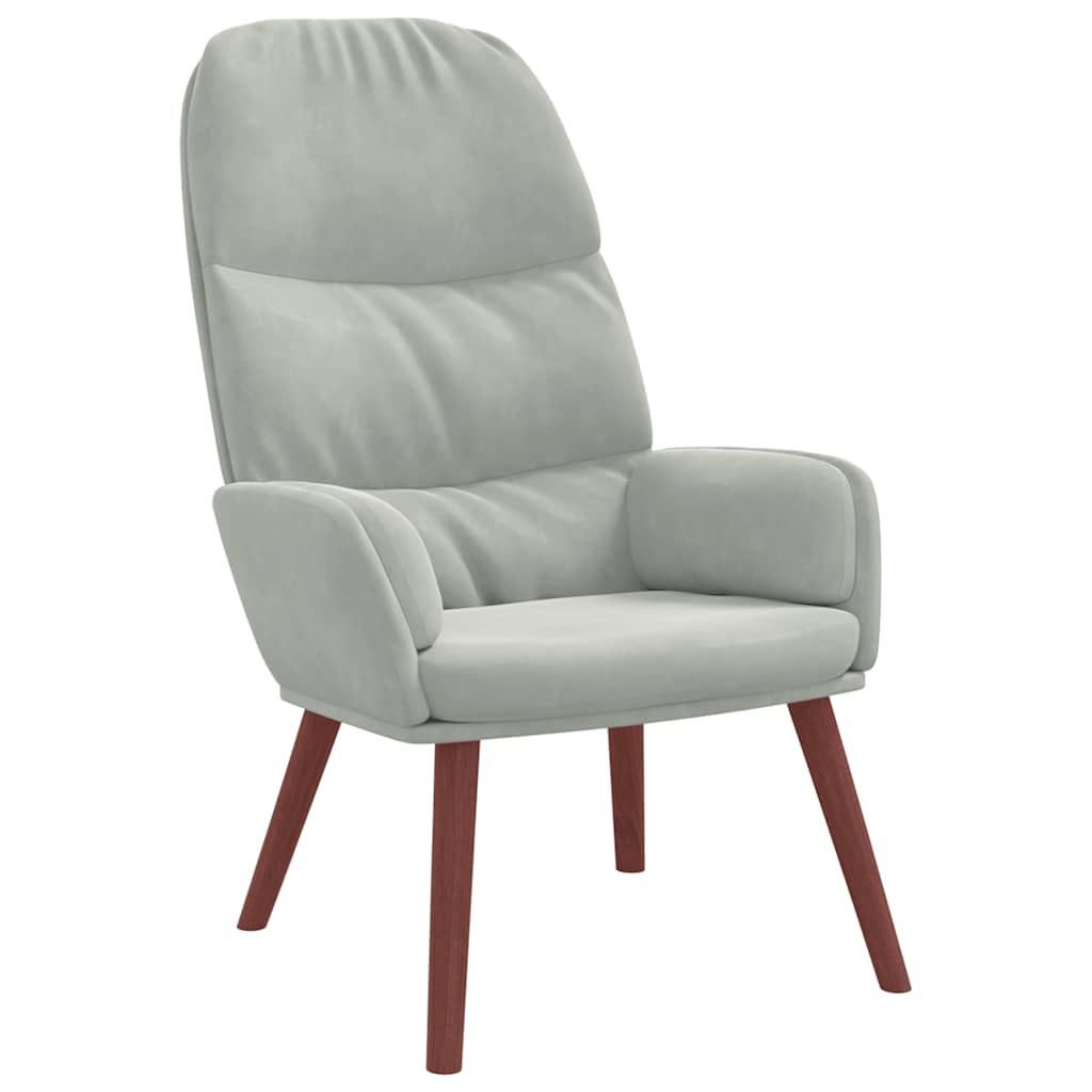 Relaxstoel fluweel lichtgrijs is nu te koop bij PeponiXL, paradijselijk wonen!