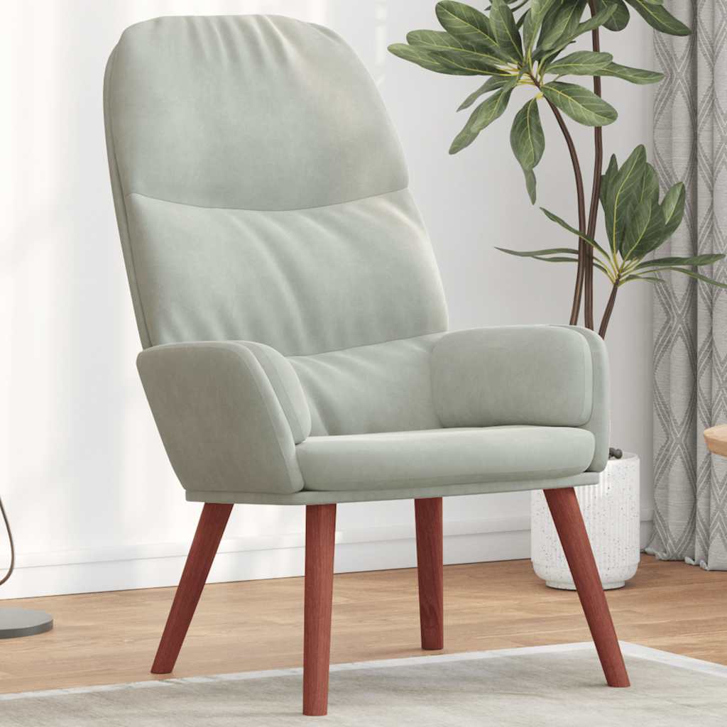 Relaxstoel fluweel lichtgrijs is nu te koop bij PeponiXL, paradijselijk wonen!