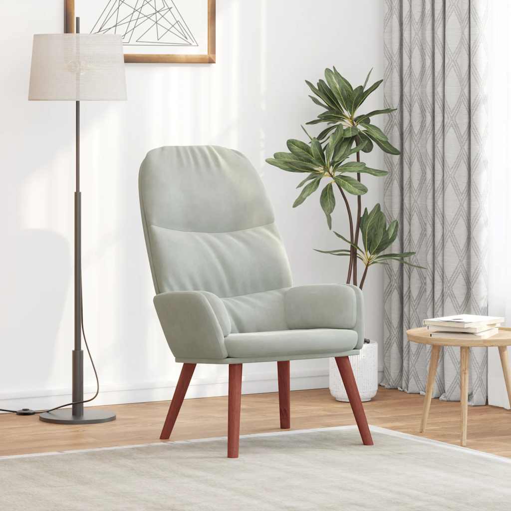 Relaxstoel fluweel lichtgrijs is nu te koop bij PeponiXL, paradijselijk wonen!