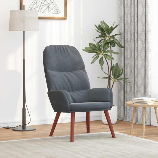 Relaxstoel fluweel donkergrijs is nu te koop bij PeponiXL, paradijselijk wonen!