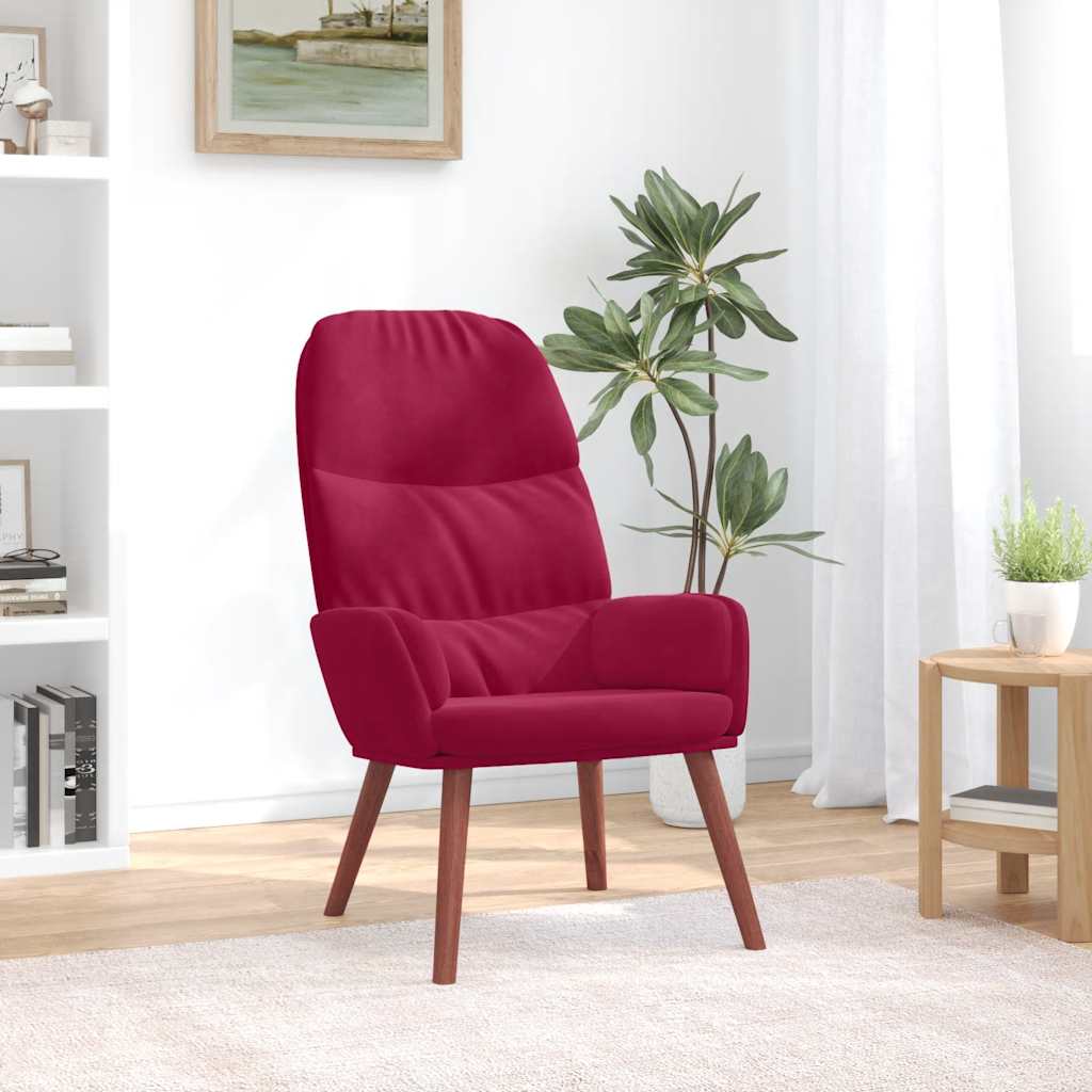 Relaxstoel fluweel wijnrood is nu te koop bij PeponiXL, paradijselijk wonen!