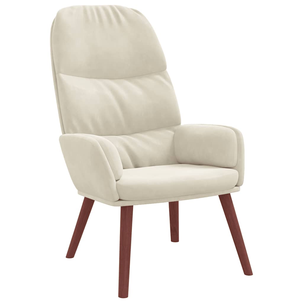 Relaxstoel fluweel crèmewit is nu te koop bij PeponiXL, paradijselijk wonen!