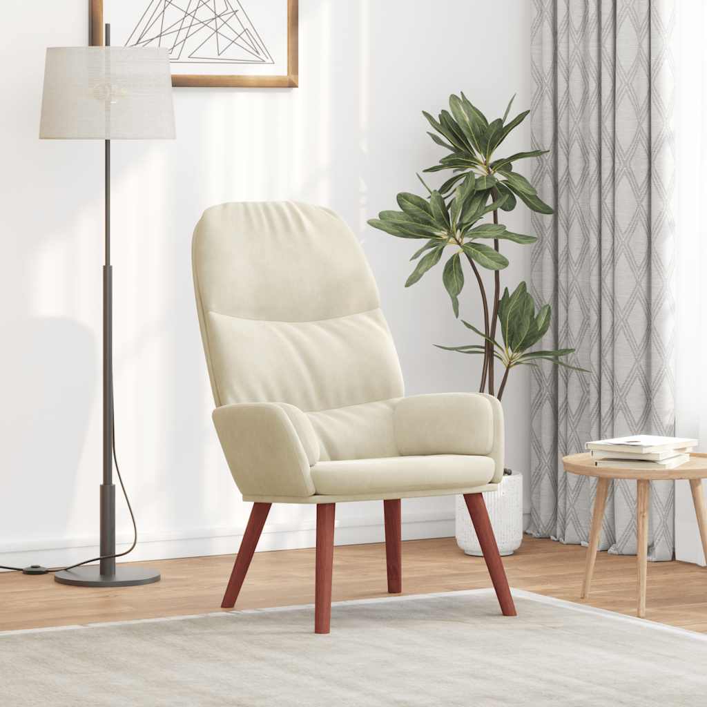 Relaxstoel fluweel crèmewit is nu te koop bij PeponiXL, paradijselijk wonen!