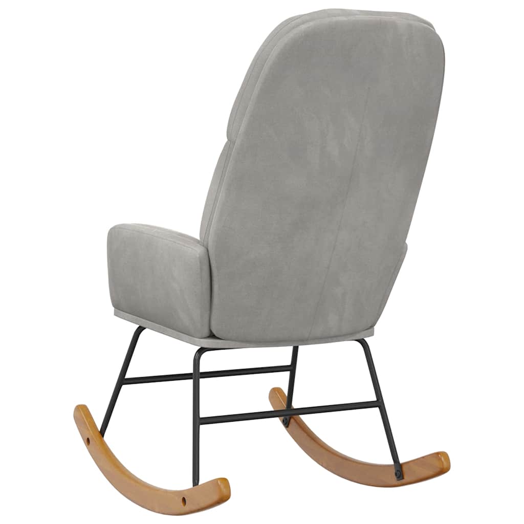 Schommelstoel fluweel lichtgrijs is nu te koop bij PeponiXL, paradijselijk wonen!