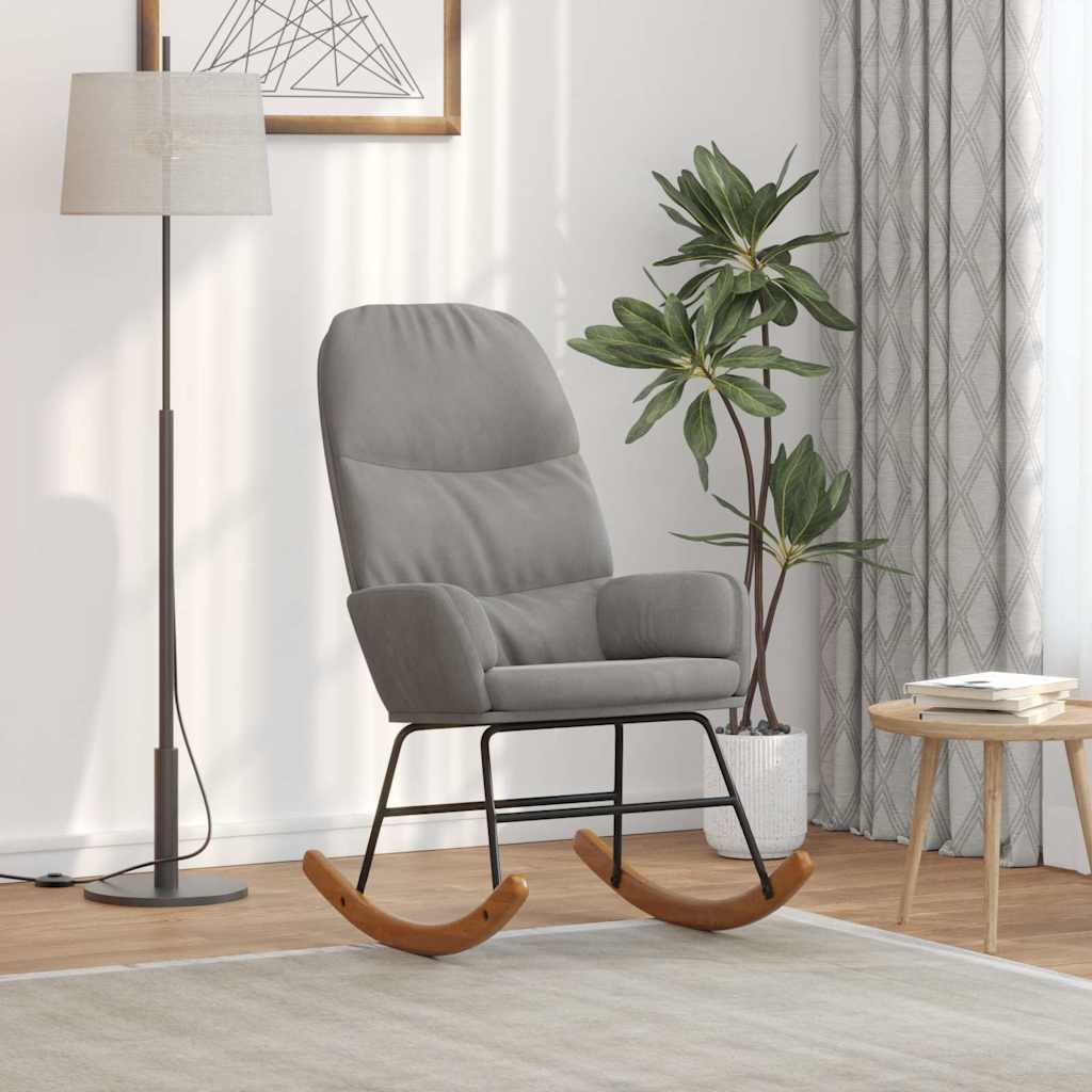 Schommelstoel fluweel lichtgrijs is nu te koop bij PeponiXL, paradijselijk wonen!