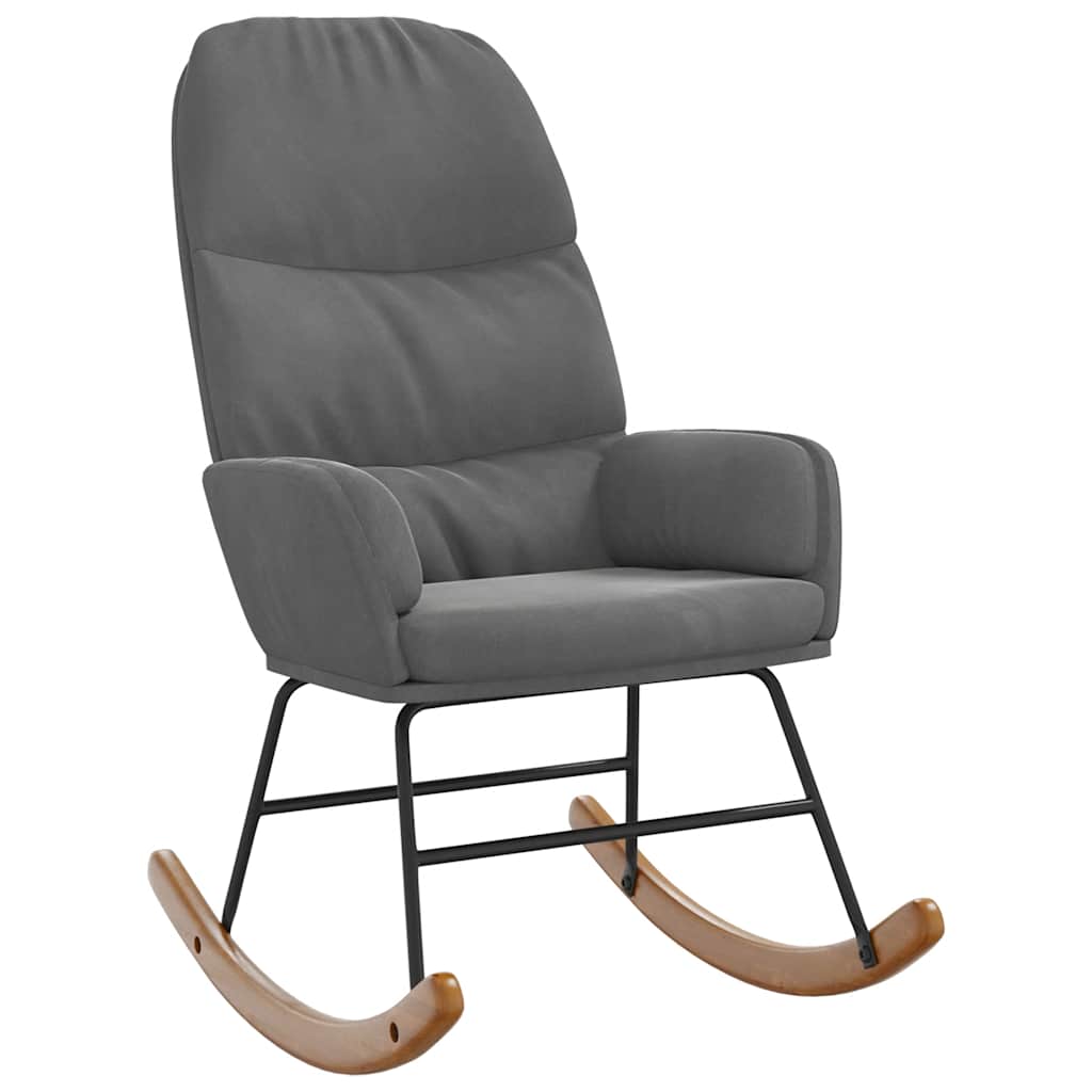 Schommelstoel fluweel donkergrijs is nu te koop bij PeponiXL, paradijselijk wonen!