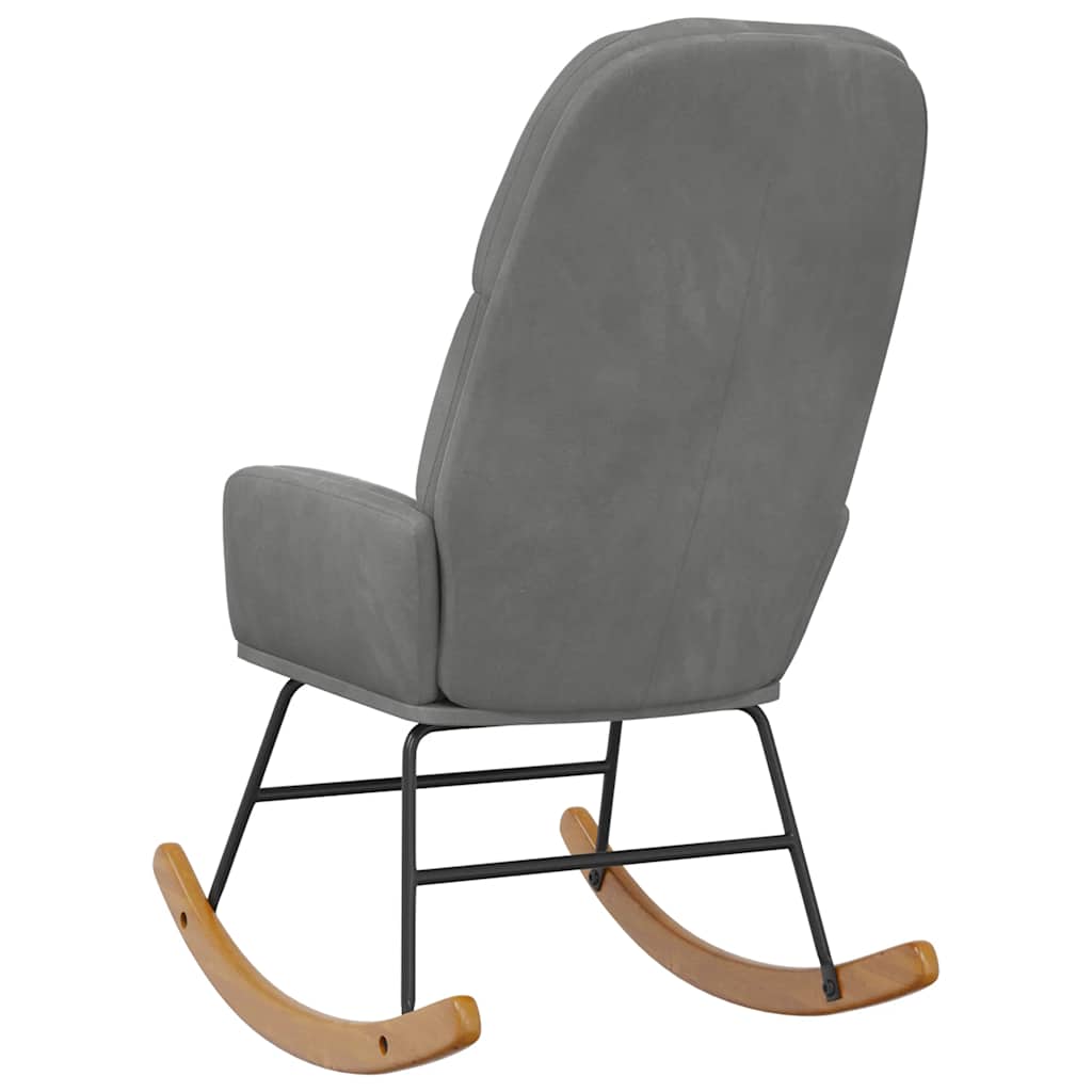 Schommelstoel fluweel donkergrijs is nu te koop bij PeponiXL, paradijselijk wonen!