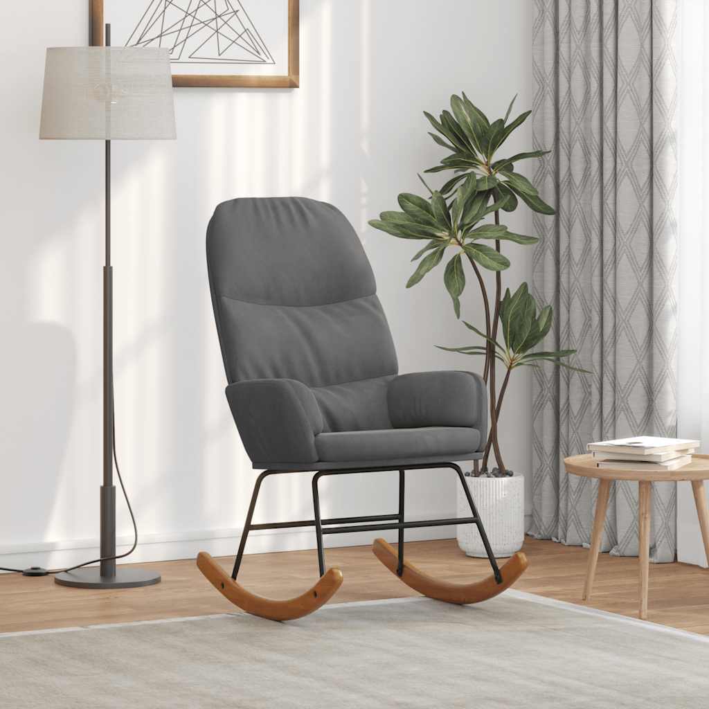 Schommelstoel fluweel donkergrijs is nu te koop bij PeponiXL, paradijselijk wonen!