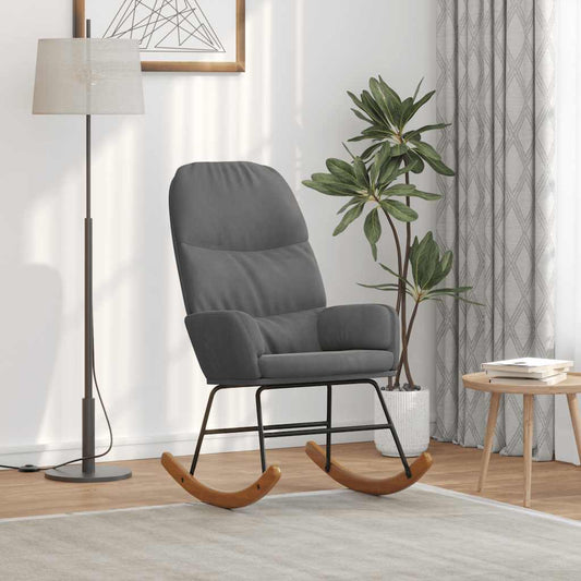 Schommelstoel fluweel donkergrijs is nu te koop bij PeponiXL, paradijselijk wonen!