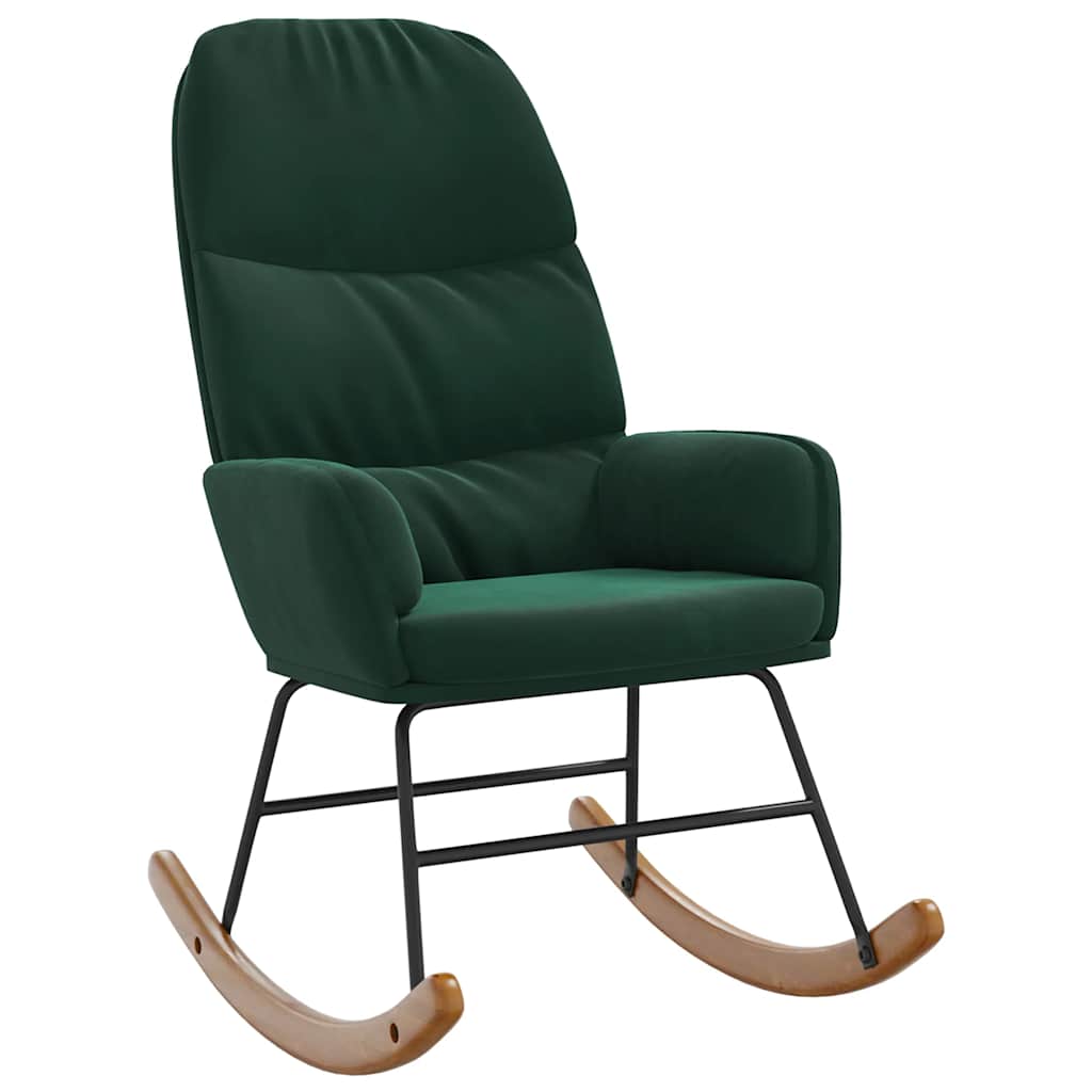 Schommelstoel fluweel donkergroen is nu te koop bij PeponiXL, paradijselijk wonen!