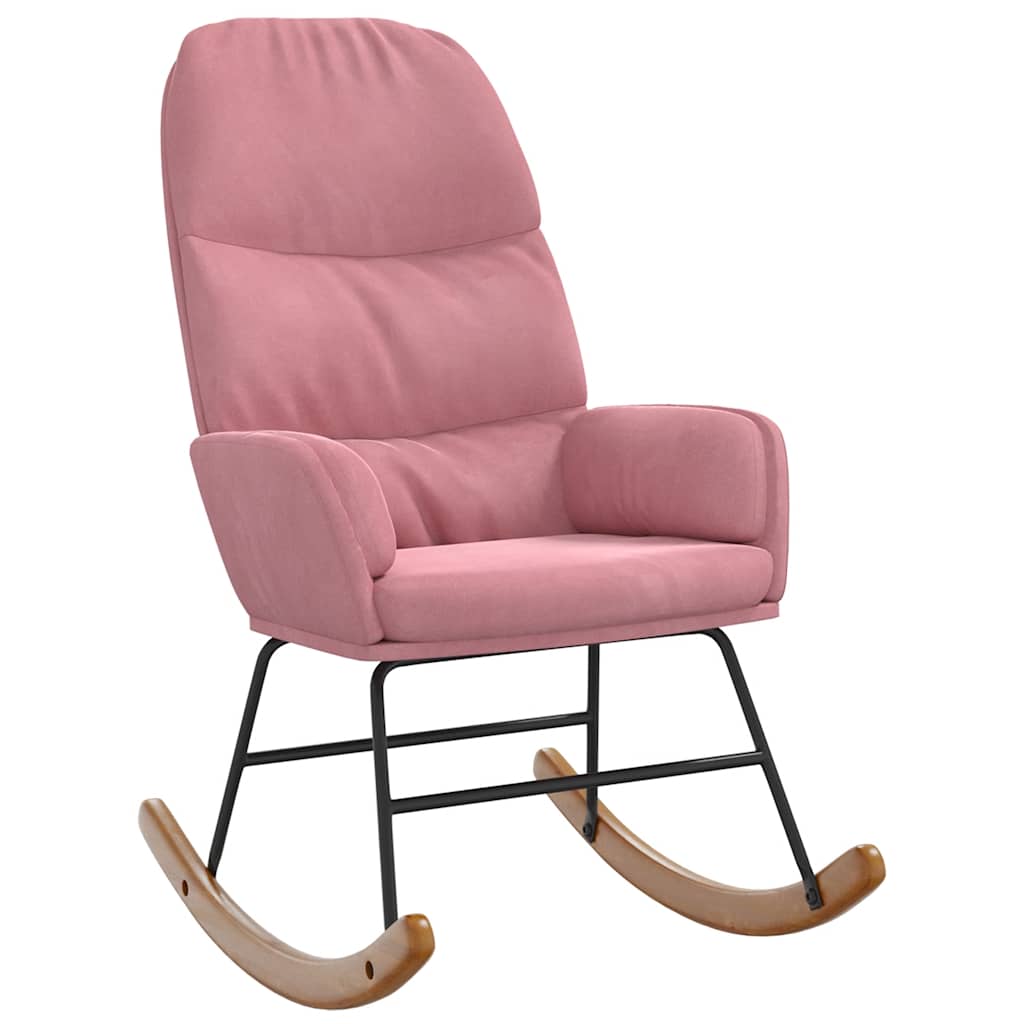 Schommelstoel fluweel roze is nu te koop bij PeponiXL, paradijselijk wonen!