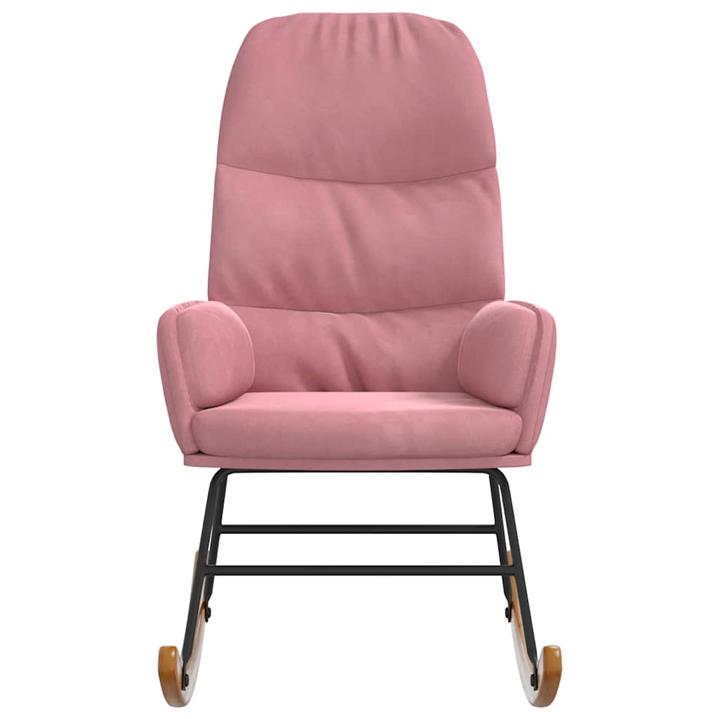 Schommelstoel fluweel roze is nu te koop bij PeponiXL, paradijselijk wonen!