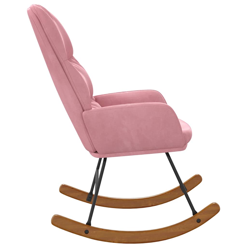 Schommelstoel fluweel roze is nu te koop bij PeponiXL, paradijselijk wonen!