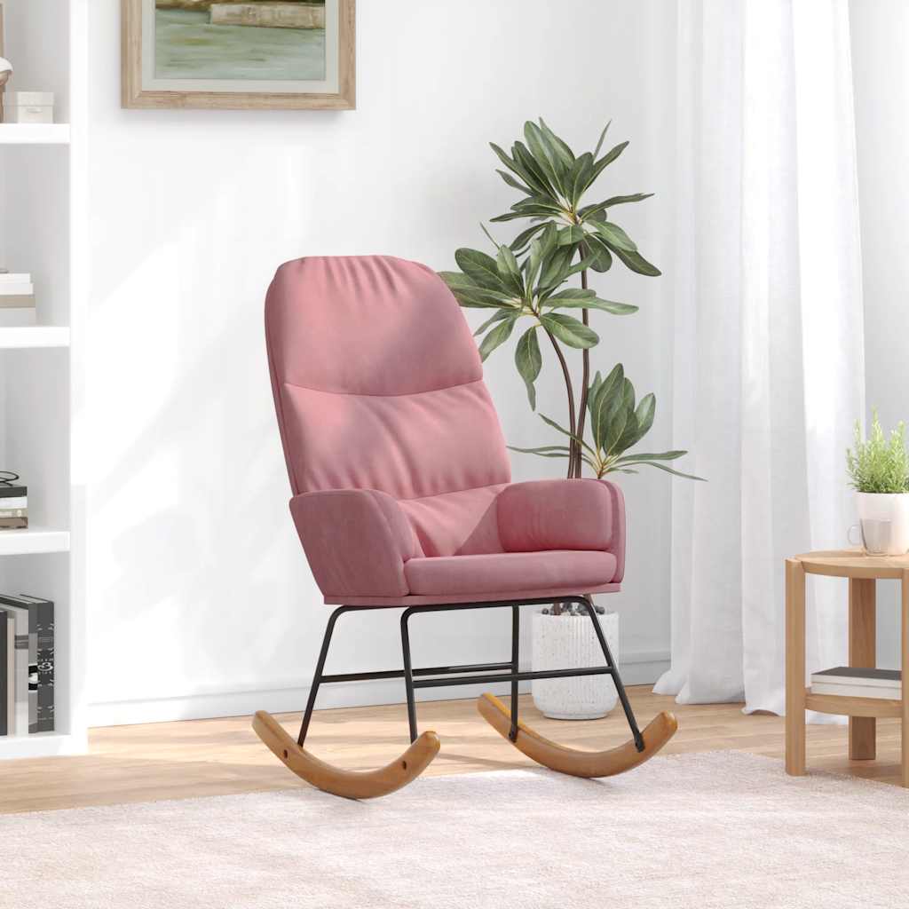 Schommelstoel fluweel roze is nu te koop bij PeponiXL, paradijselijk wonen!