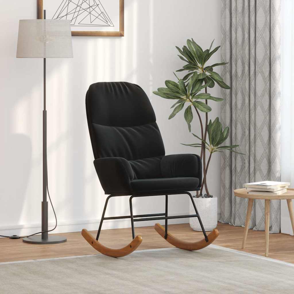 Schommelstoel fluweel zwart is nu te koop bij PeponiXL, paradijselijk wonen!