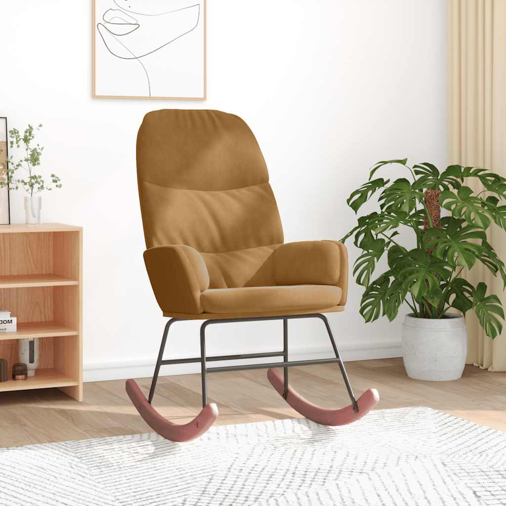 Schommelstoel fluweel bruin is nu te koop bij PeponiXL, paradijselijk wonen!