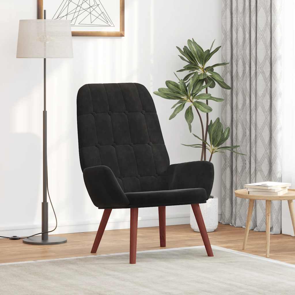 Relaxstoel fluweel zwart is nu te koop bij PeponiXL, paradijselijk wonen!