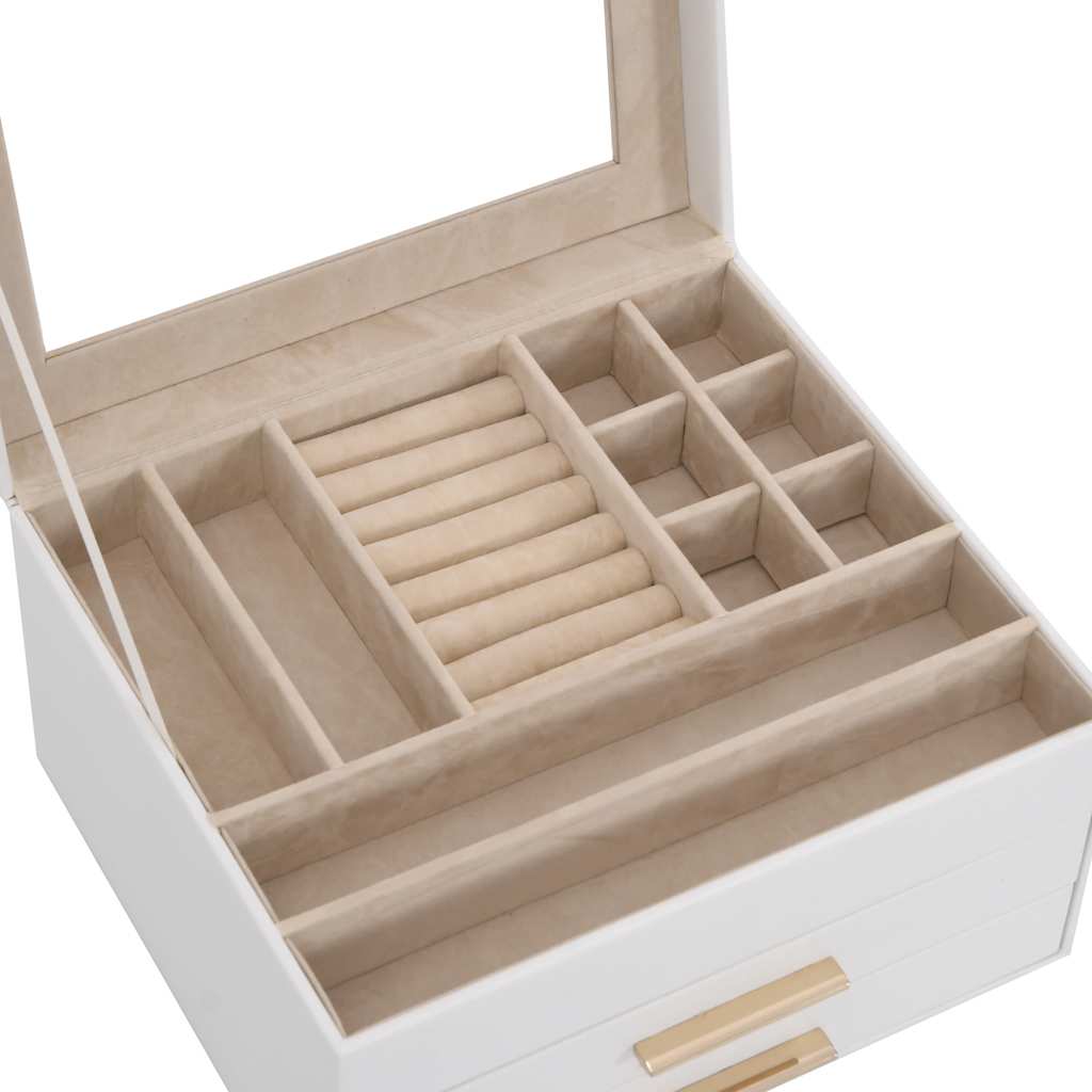 Sieradendoosje 3-laags 23x20,5x14 cm wit is nu te koop bij PeponiXL, paradijselijk wonen!