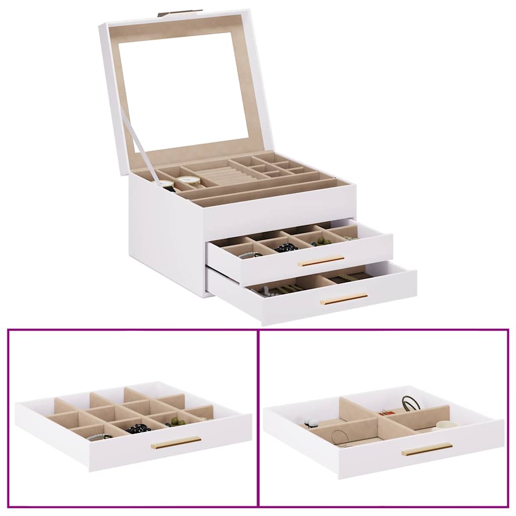 Sieradendoosje 3-laags 23x20,5x14 cm wit is nu te koop bij PeponiXL, paradijselijk wonen!