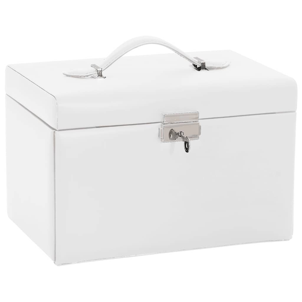 Sieradendoosje 3laags met spiegel afsluitbaar 26x18x17,5 cm wit is nu te koop bij PeponiXL, paradijselijk wonen!