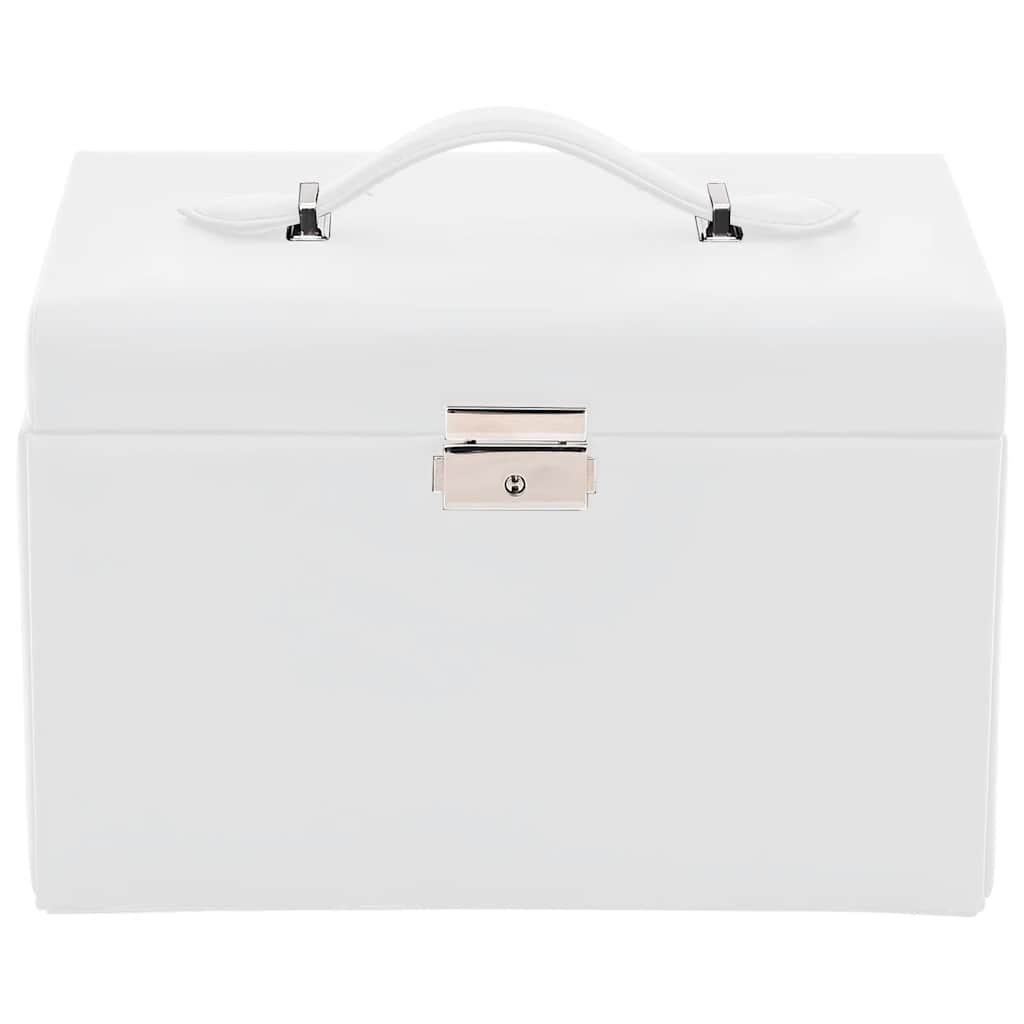 Sieradendoosje 3laags met spiegel afsluitbaar 26x18x17,5 cm wit is nu te koop bij PeponiXL, paradijselijk wonen!