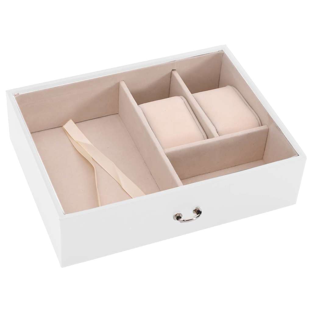 Sieradendoosje 3laags met spiegel afsluitbaar 26x18x17,5 cm wit is nu te koop bij PeponiXL, paradijselijk wonen!