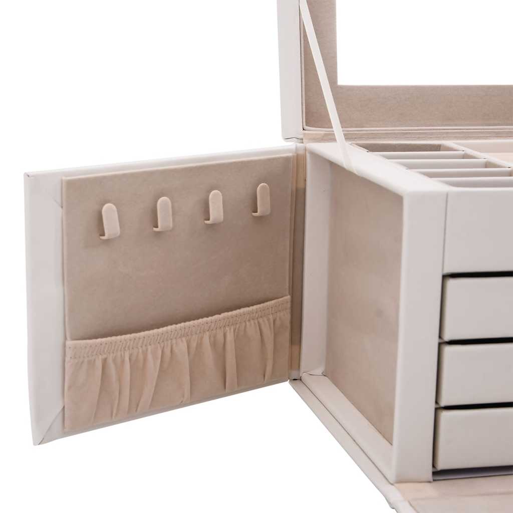 Sieradendoosje 4laags spiegel afsluitbaar 22,5x17,5x16,5 cm wit is nu te koop bij PeponiXL, paradijselijk wonen!