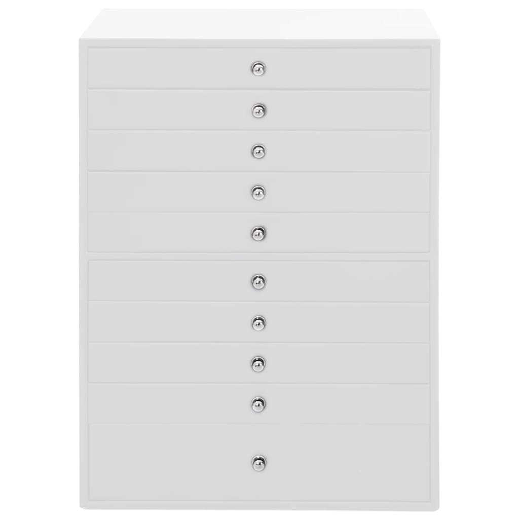 Sieradendoos 10-laags met horlogehouders wit 29x20,5x40,5 cm is nu te koop bij PeponiXL, paradijselijk wonen!