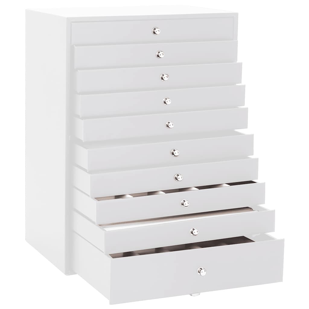 Sieradendoos 10-laags met horlogehouders wit 29x20,5x40,5 cm is nu te koop bij PeponiXL, paradijselijk wonen!