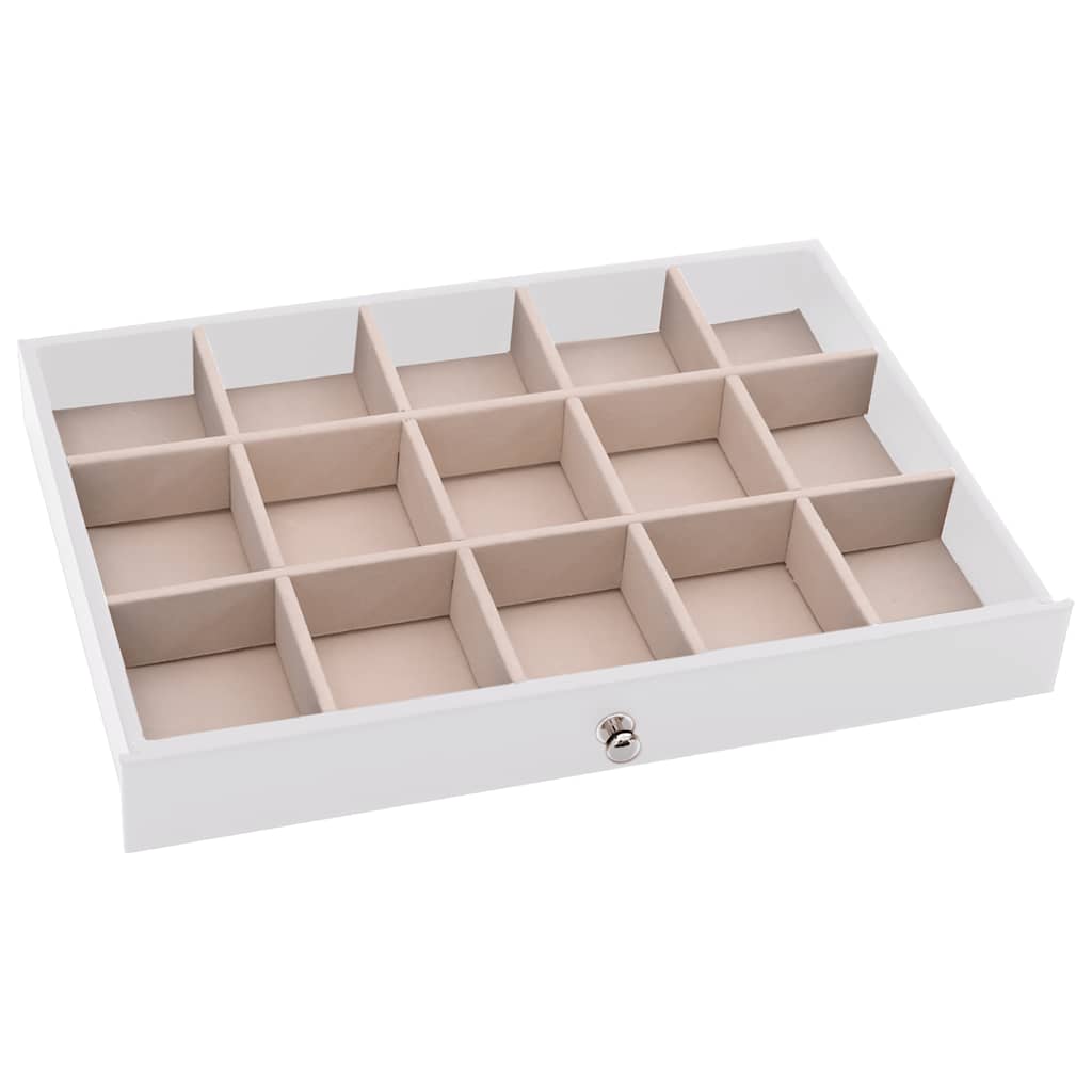 Sieradendoos 10-laags met horlogehouders wit 29x20,5x40,5 cm is nu te koop bij PeponiXL, paradijselijk wonen!