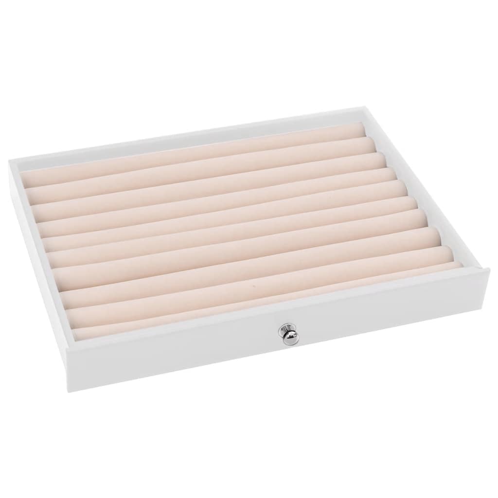 Sieradendoos 10-laags met horlogehouders wit 29x20,5x40,5 cm is nu te koop bij PeponiXL, paradijselijk wonen!