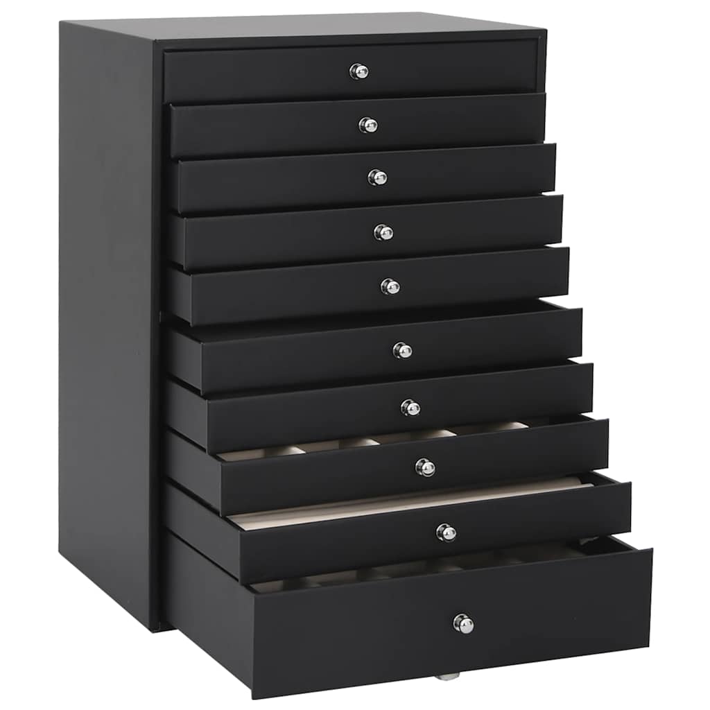 Sieradendoos 10-laags met horlogehouders zwart 29x20,5x40,5 cm is nu te koop bij PeponiXL, paradijselijk wonen!