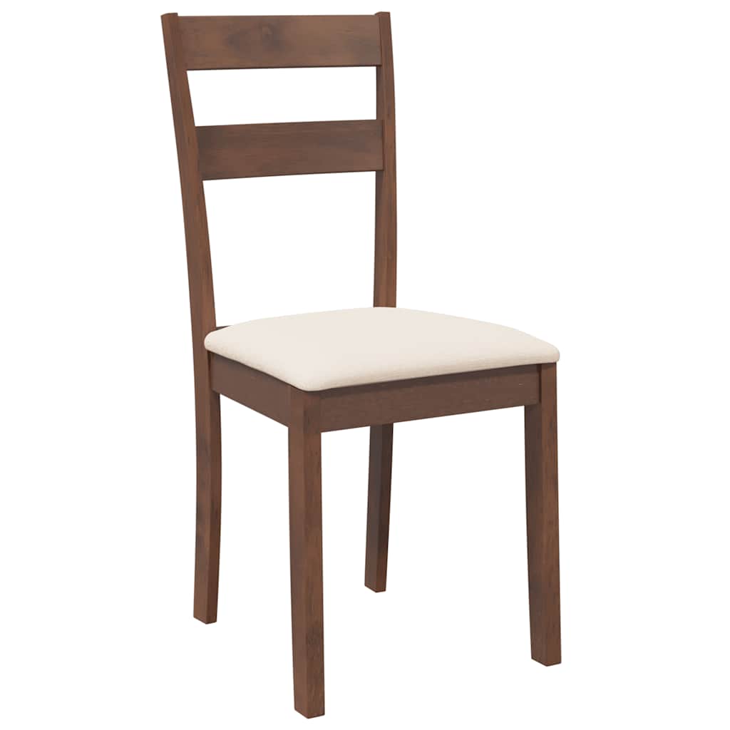 Eetkamerstoelen met kussens 2 st massief hout rubber bruin is nu te koop bij PeponiXL, paradijselijk wonen!