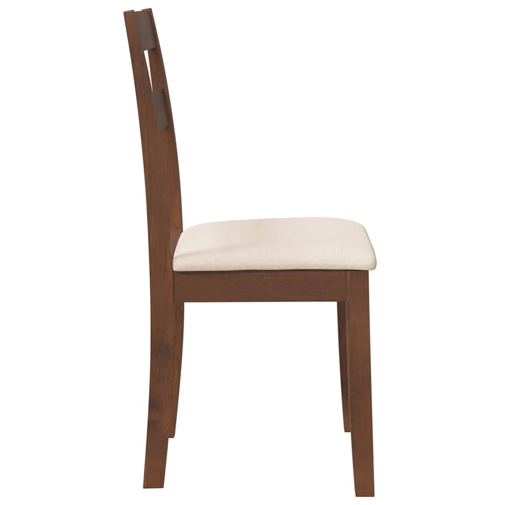 Eetkamerstoelen met kussens 2 st massief hout rubber bruin is nu te koop bij PeponiXL, paradijselijk wonen!