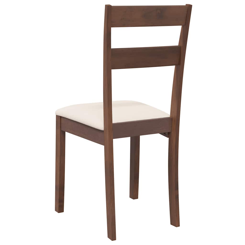 Eetkamerstoelen met kussens 2 st massief hout rubber bruin is nu te koop bij PeponiXL, paradijselijk wonen!